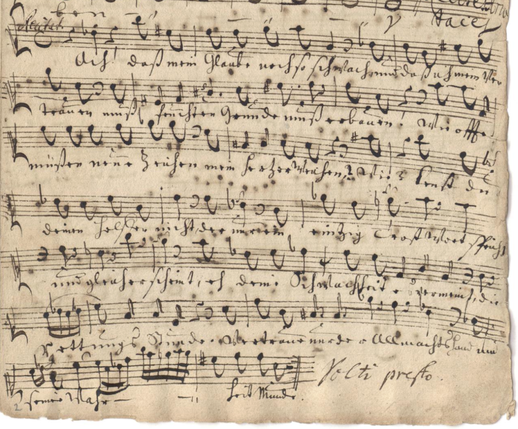 Fragment sopraanpartij BWV 38 deel 4
